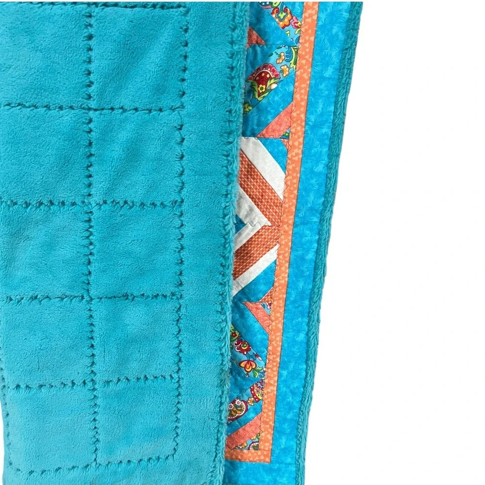 Handmade Geometric Quilted Lap Quilt Wall Hanging Throw Diamond 36x36